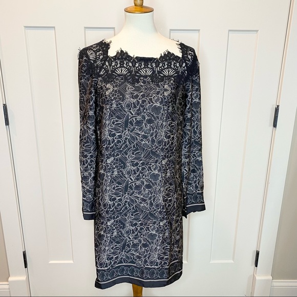 Max Studio Dresses & Skirts - NWT Max Studio Lace Neckline Long Sleeved Dress